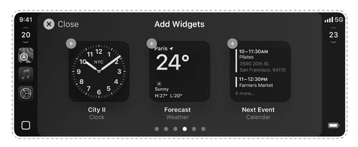 CarPlay 2 Custom Widgets