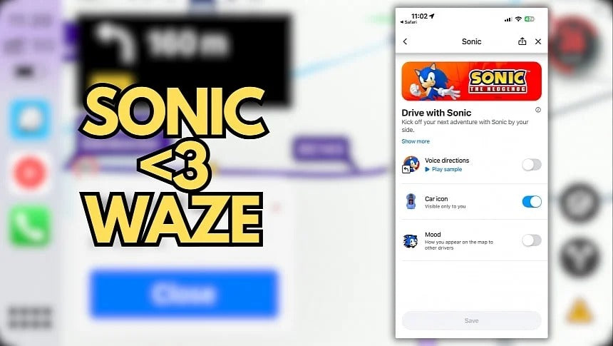 sonic waze android auto carplay 2025
