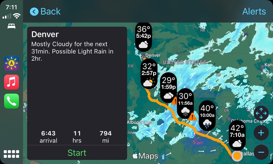 Real-time weather with Apple CarPlay
