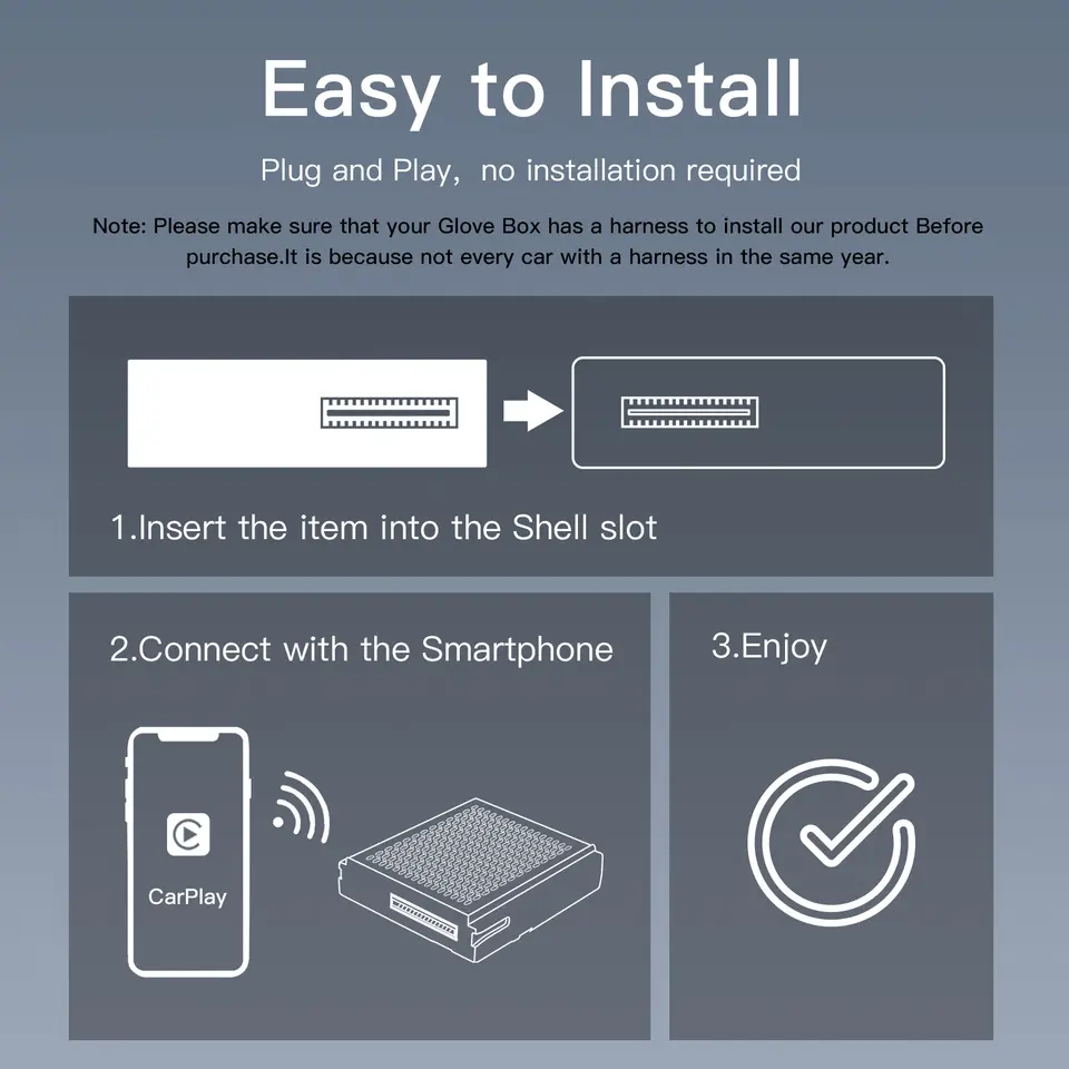Step-by-step guide for installing a product with icons and text on a gray background