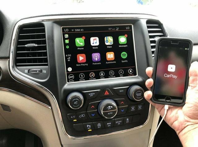 Apple CarPlay system for Dodge, providing seamless integration and advanced connectivity with the vehicle's infotainment system.